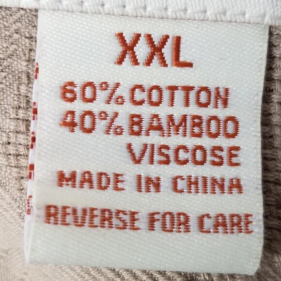 Boca Classics Shirt Mens 2XL Tan Blue Hawaiian Aloha Camp Short Sleeve Button - Picture 16 of 16